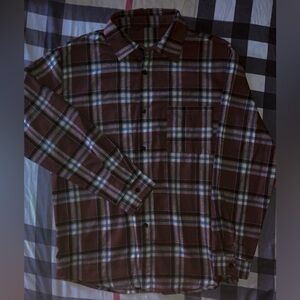 (BRAND NEW) Soft Plaid Brown and White Flannel. mens size M